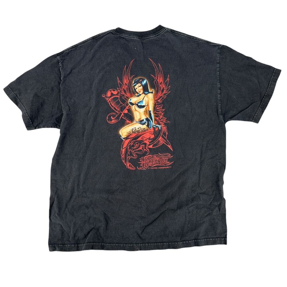 Heart And Huntington Pin Up Girl Tattoo Company T-Shirt Y2K Men's XL